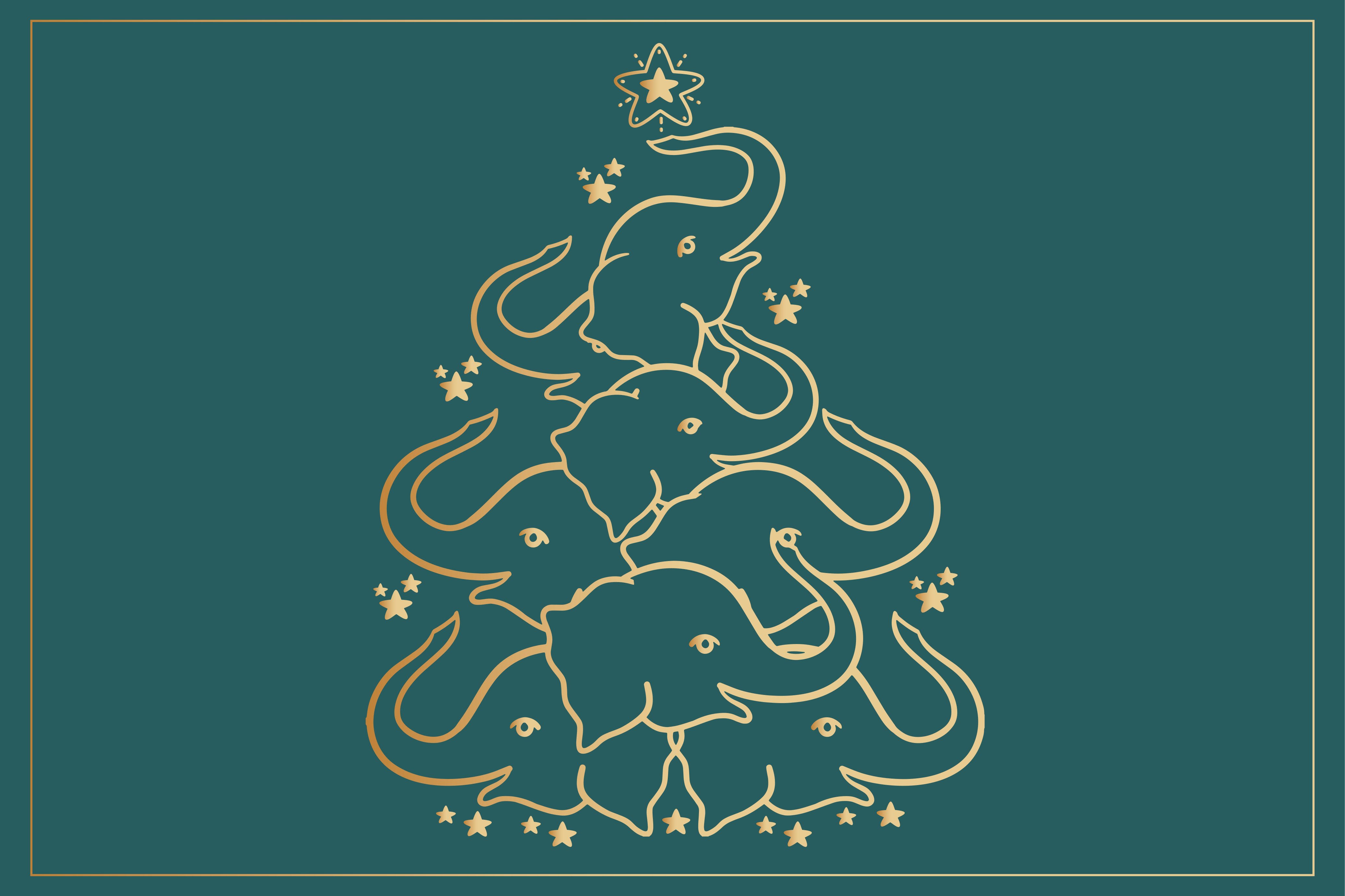 Tappeto Vinile Natale simulazione dell'albero dell'elefante - TenStickers