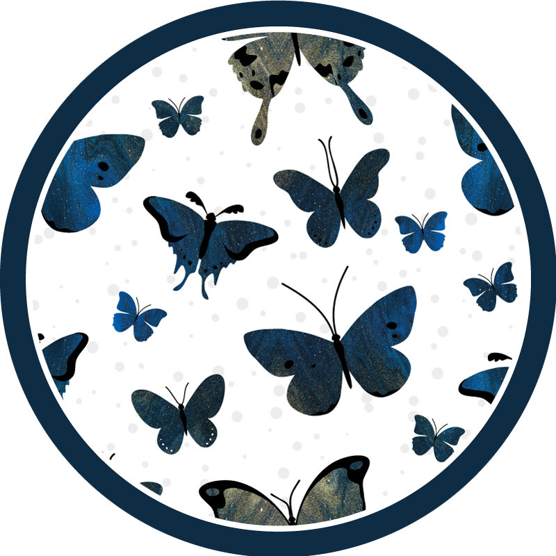 Tappeto vinile animali motivo farfalle blu - TenStickers