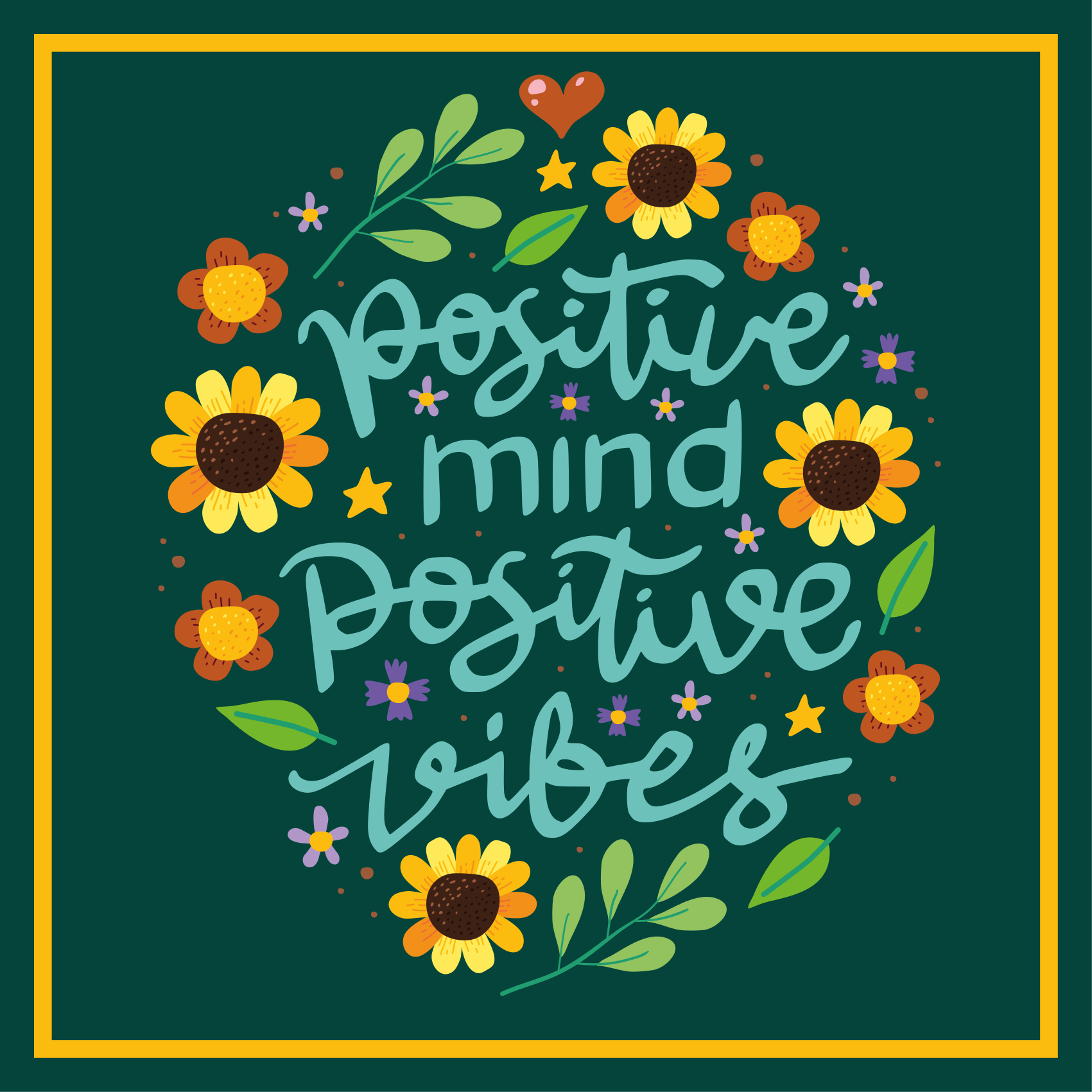Tappeto vinile frase vibrazioni mentali positive - TenStickers