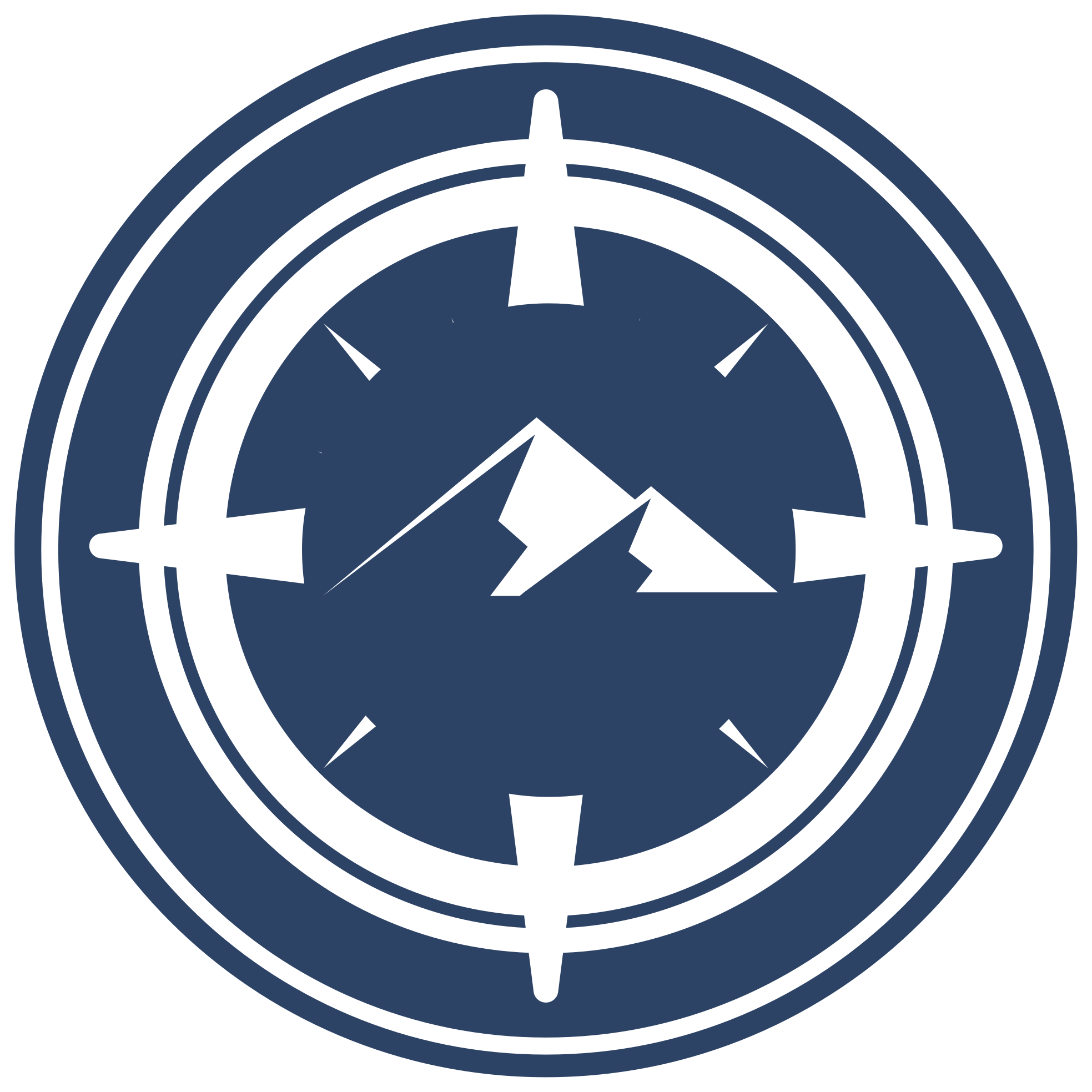 Tappeto vinile rotondo disegno della montagna della bussola - TenStickers