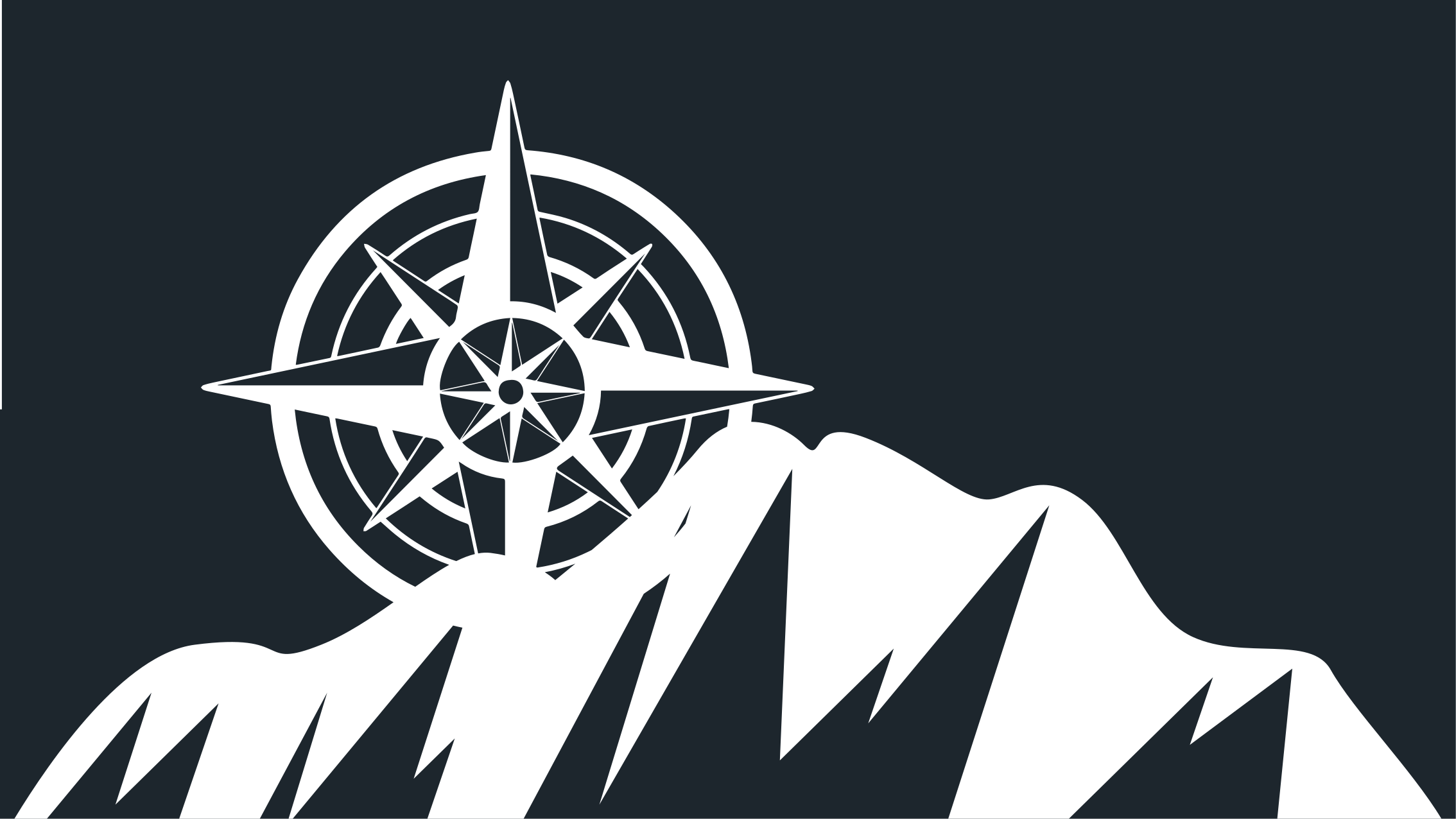 Tappeto vinile moderno arte montagna bussola - TenStickers