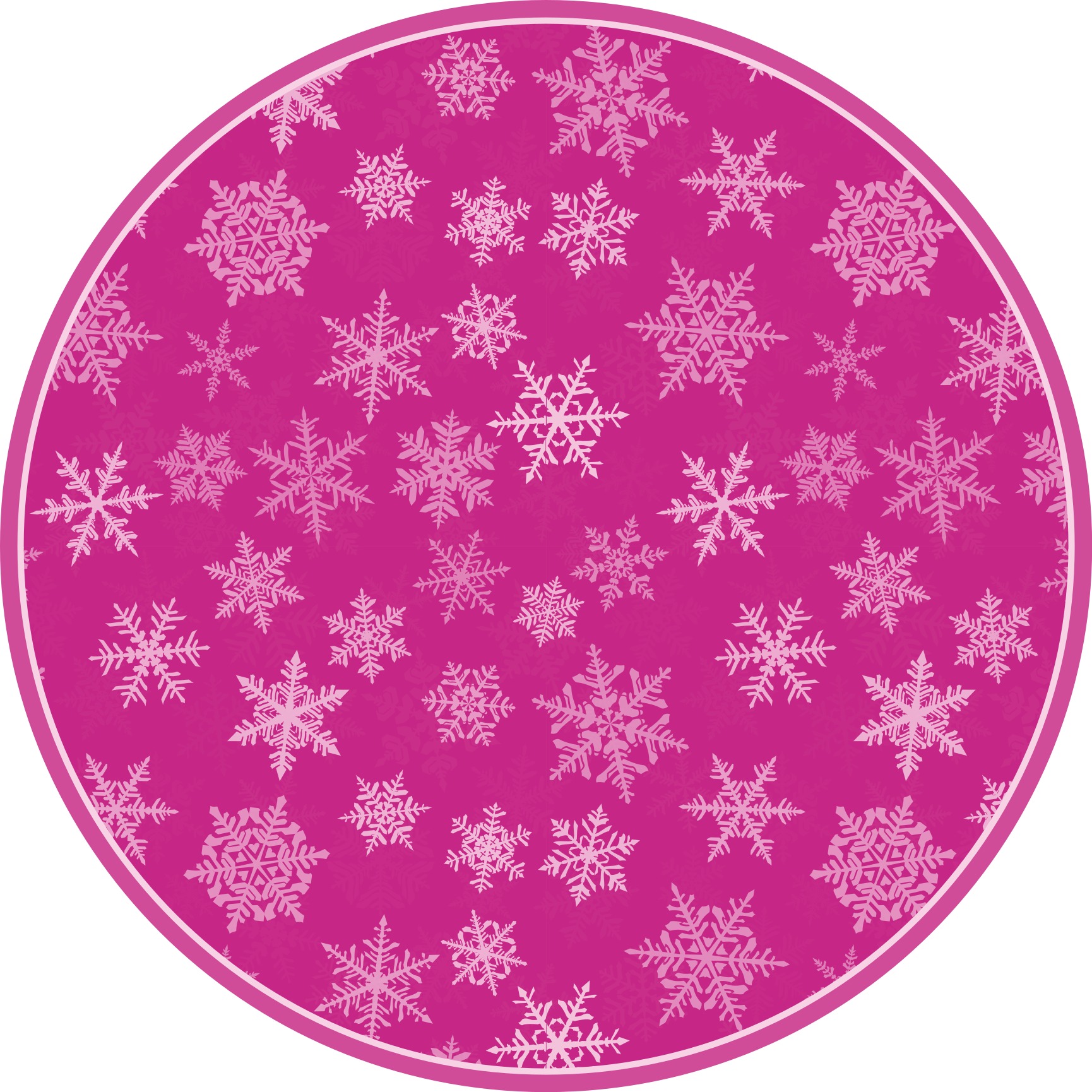 Tappeto Vinile Natale motivo a fiocco di neve rosa - TenStickers