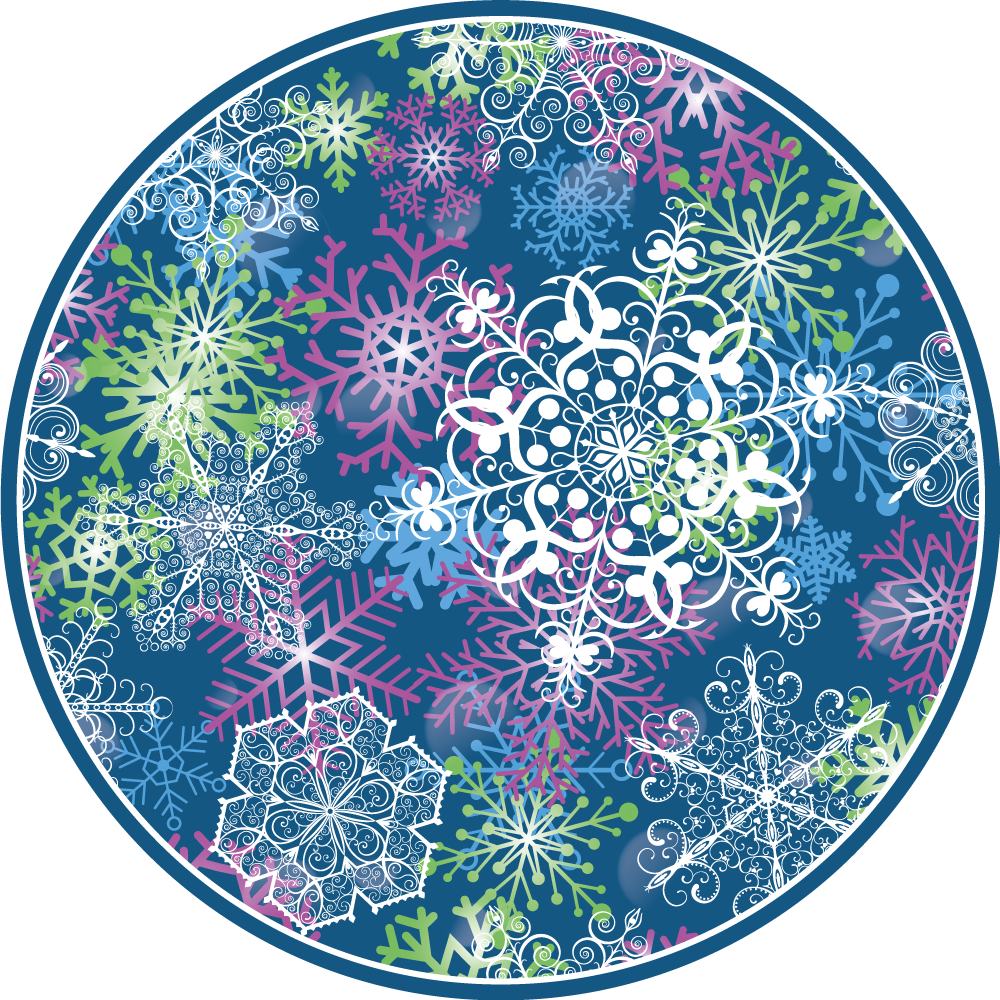 Tappeto Vinile Natale motivo a fiocco di neve colorato - TenStickers