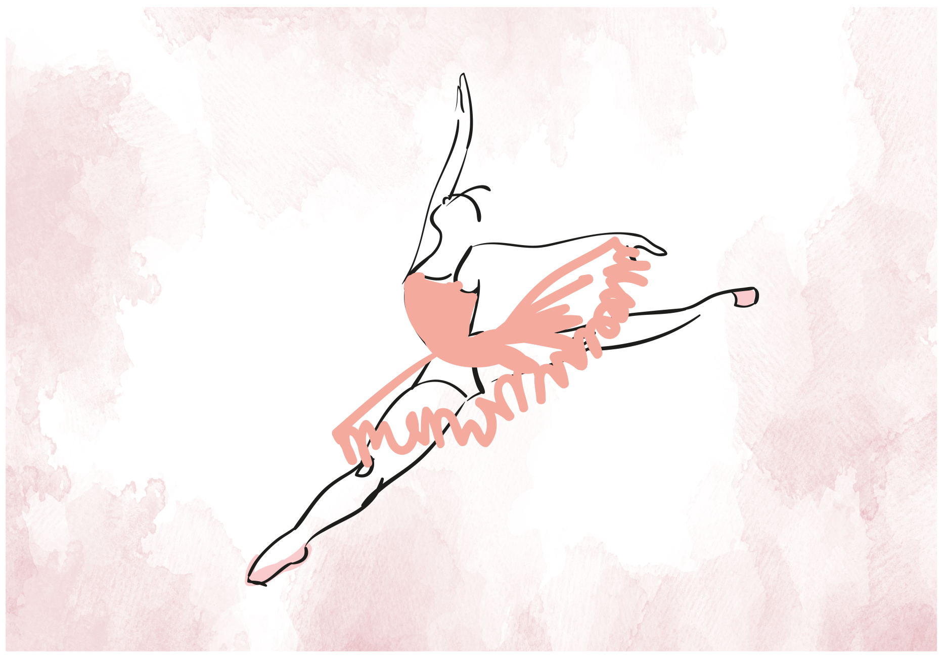 Tappeto vinile per ragazzi silhouette ballerina aquarella - TenStickers