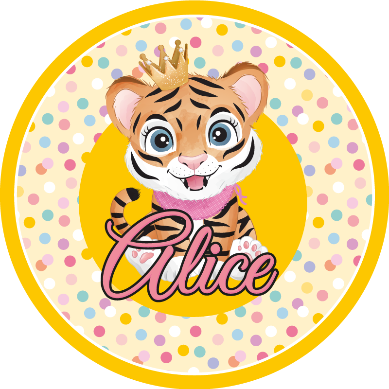 Tappeto vinile con nome tigre personalizzata - TenStickers