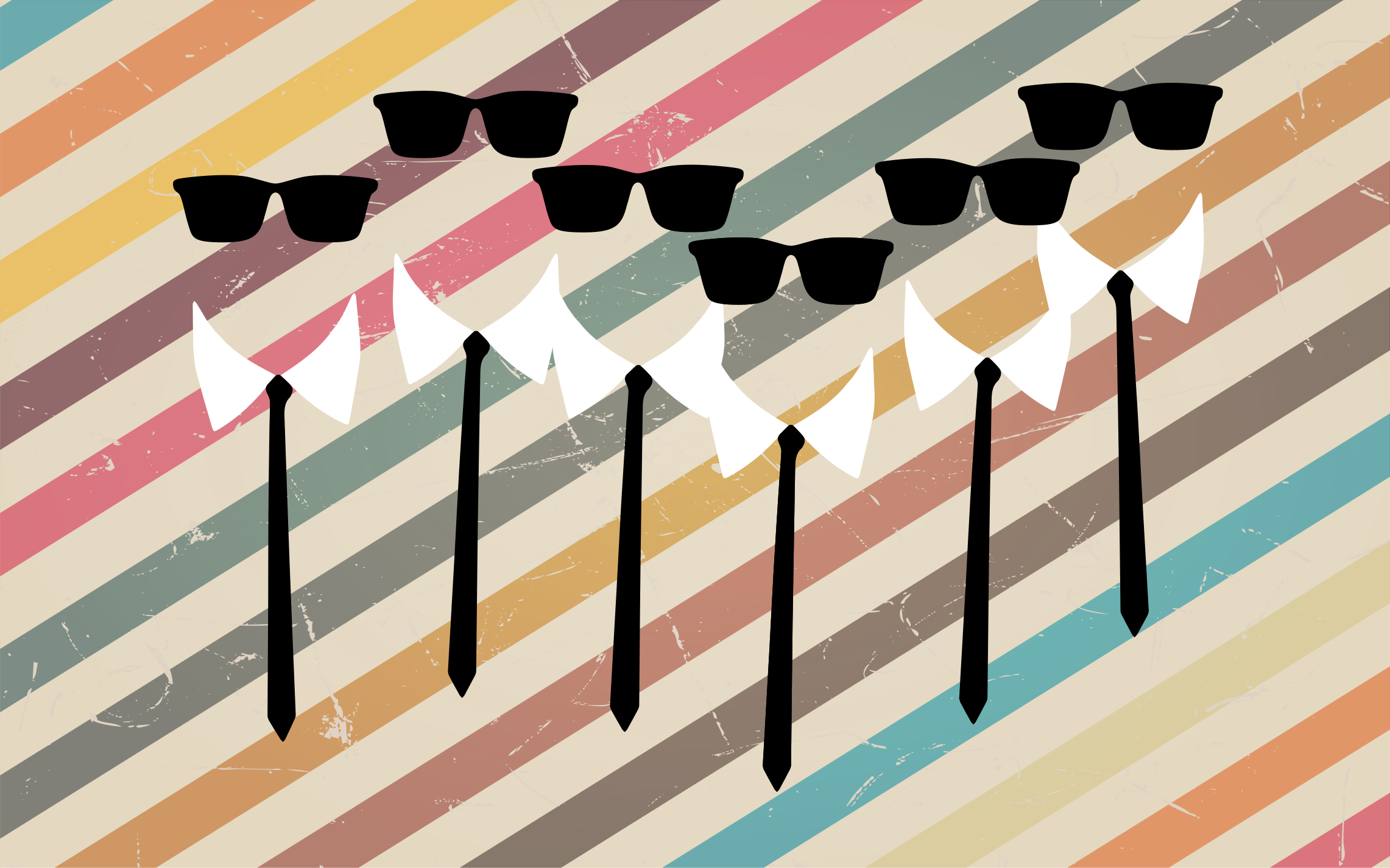 Tappeto vinile strisce abbigliamento di gruppo elegante - TenStickers