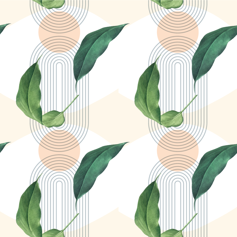 Tappeto vinile natura motivi geometrici frondosi - TenStickers