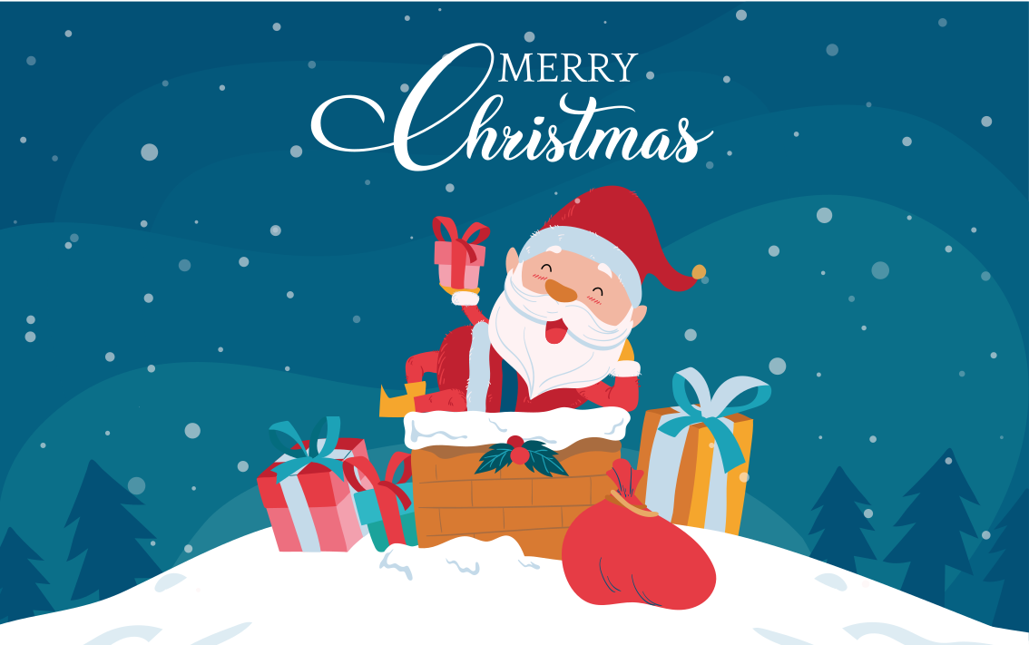 Tappeto vinile natale atmosfera di babbo natale - TenStickers