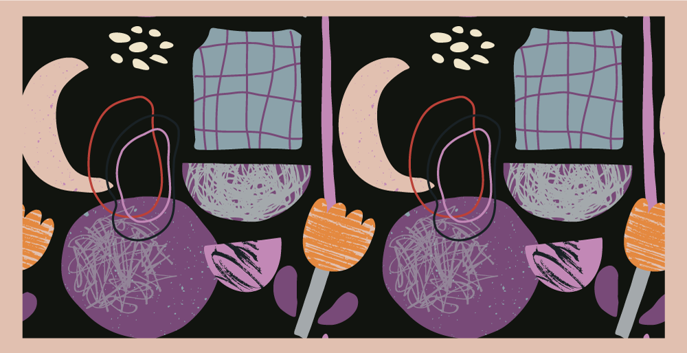 Tappeto vinile moderno elementi geometrici notturni - TenStickers