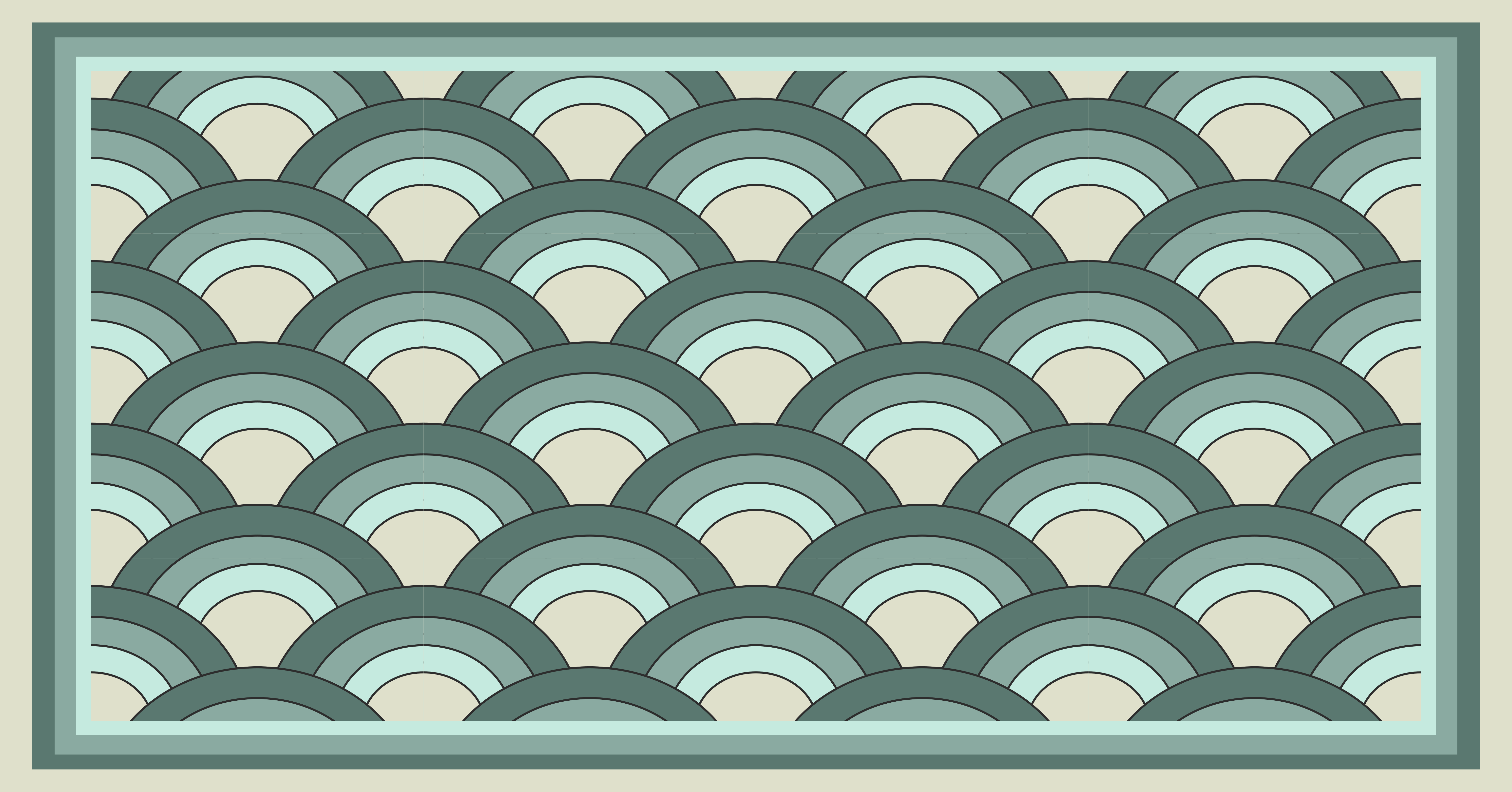 Tappeto vinile mosaico eleganti onde geometriche - TenStickers