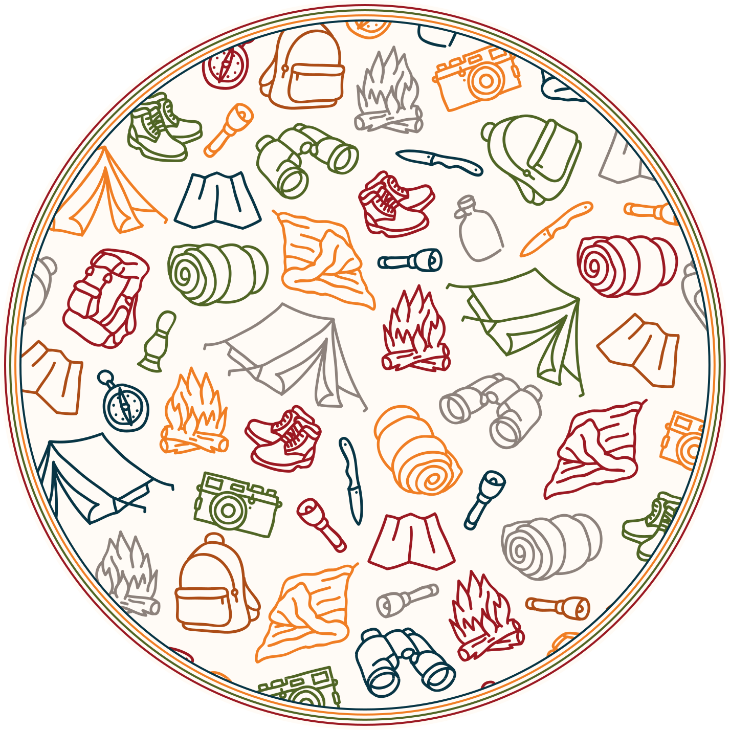 Tappeto vinile per bambini icone avventura - TenStickers