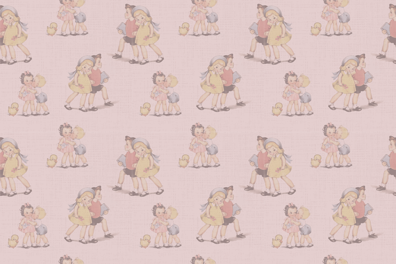 Tappeto vinile per bambini amici retrò e giocosi - TenStickers