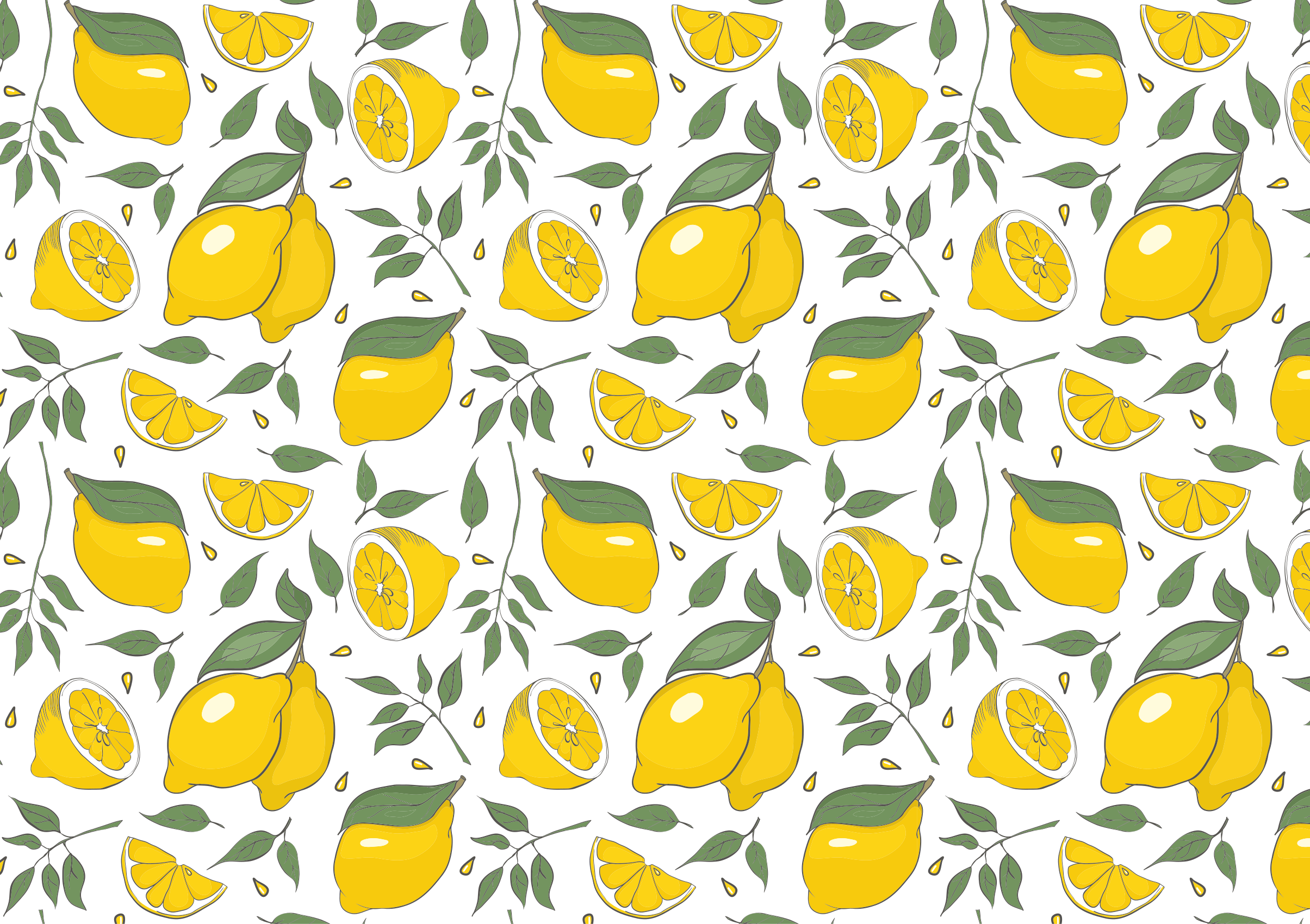 Tappeto pvc cucina motivo floreale al limone - TenStickers