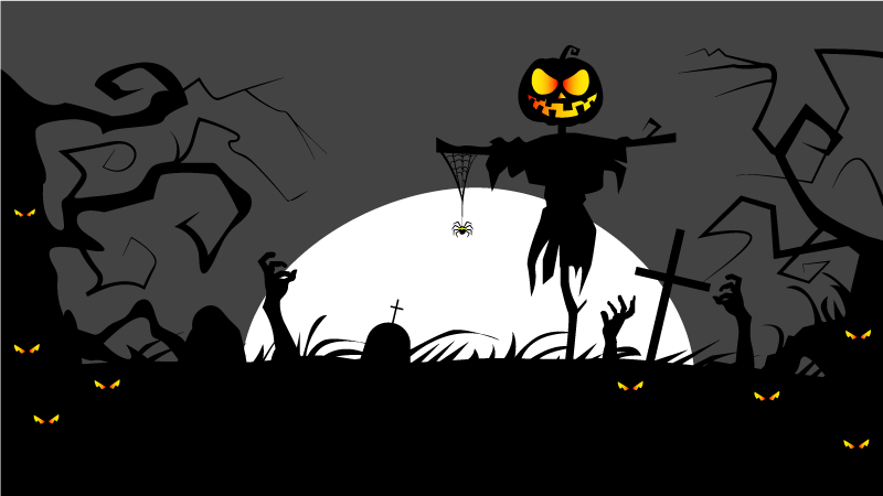 Tappeto vinile halloween atmosfera di cimitero inquietante - TenStickers