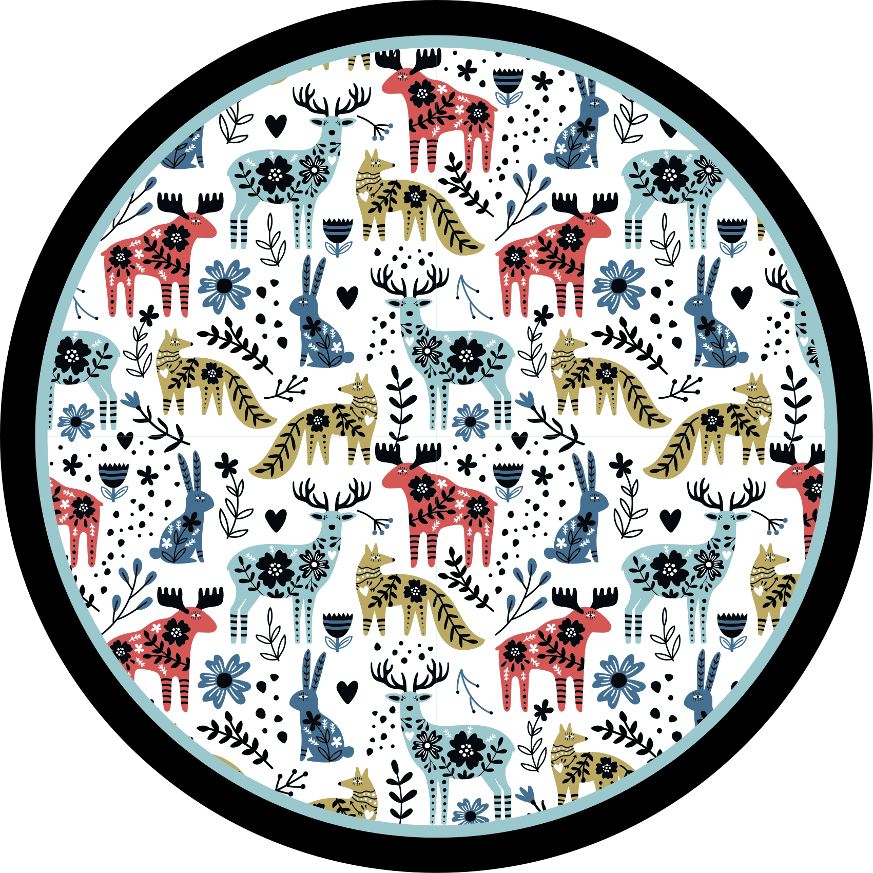 Tappeto vinile bebé motivi animali colorati - TenStickers