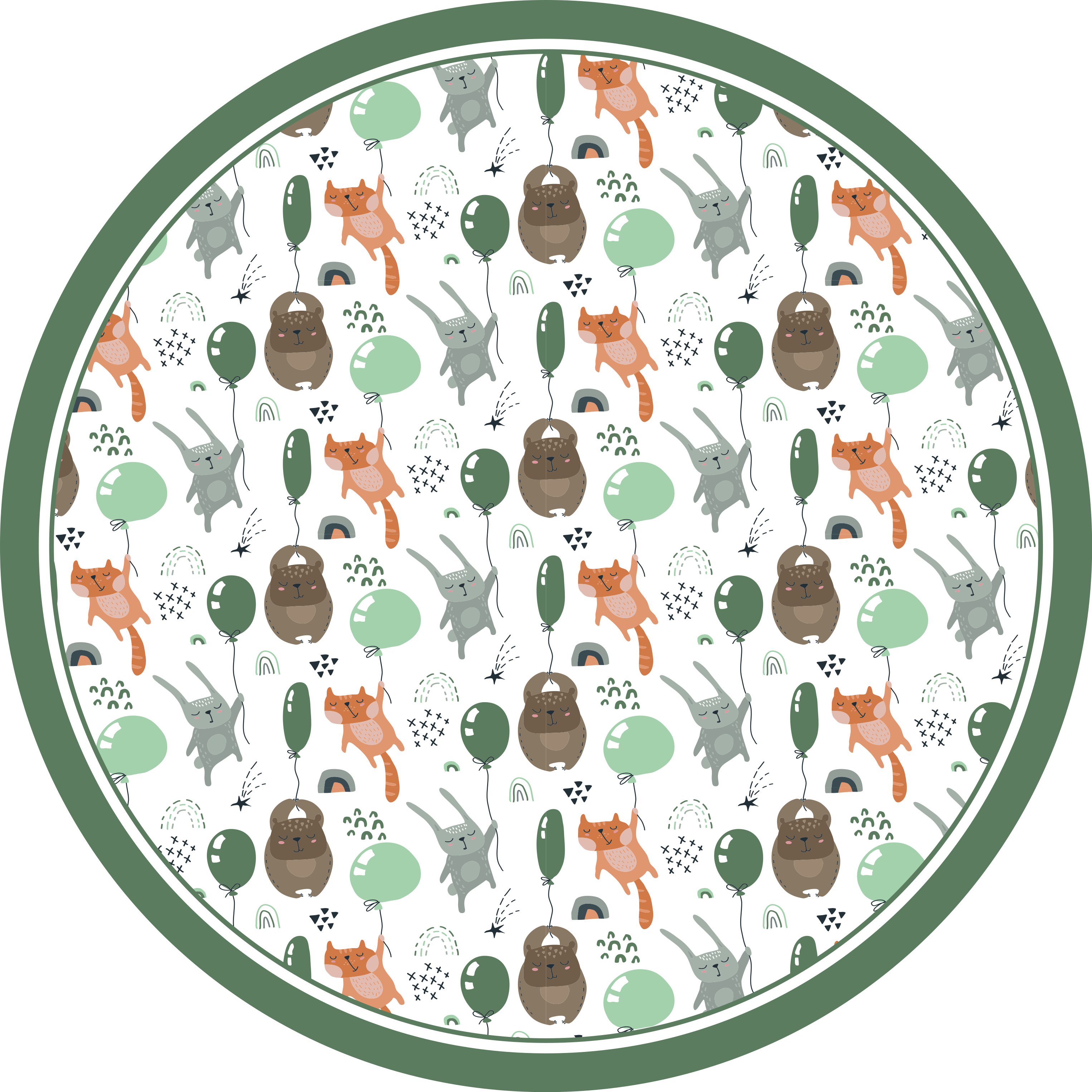 Tappeto vinile per bambini palloncini animali giocosi - TenStickers