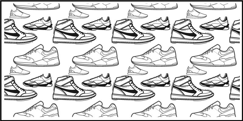 Tappeto vinile per ragazzi motivo scarpe outline - TenStickers