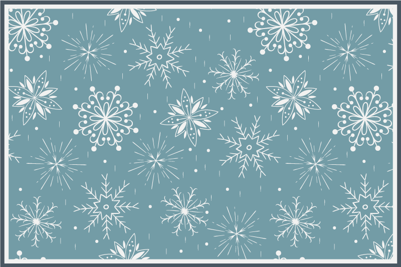 Tappeto Vinile Natale stile fiocco di neve - TenStickers
