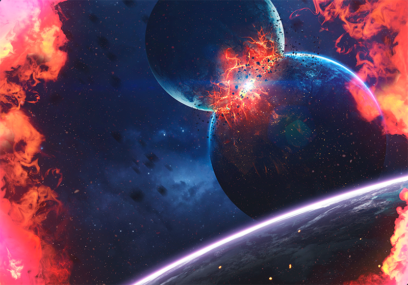 Tappetto vinile stelle avventura nella galassia cosmica - TenStickers