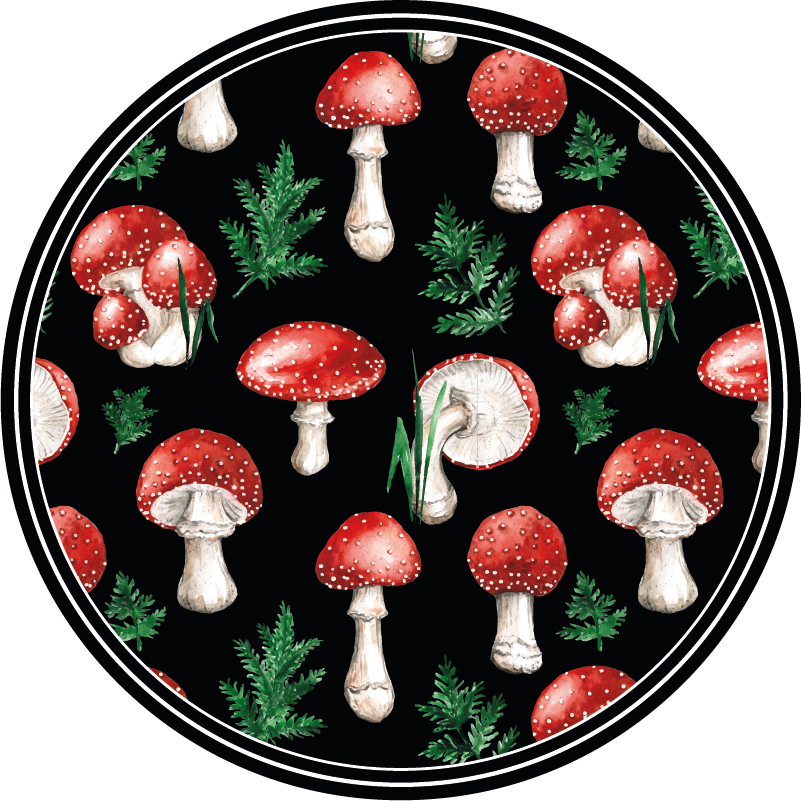 Tappeto vinile natura motivo foresta di funghi - TenStickers