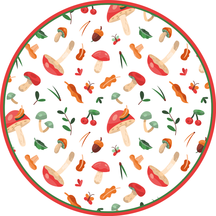 Tappeto vinile fiori motivo floreale a fungo - TenStickers