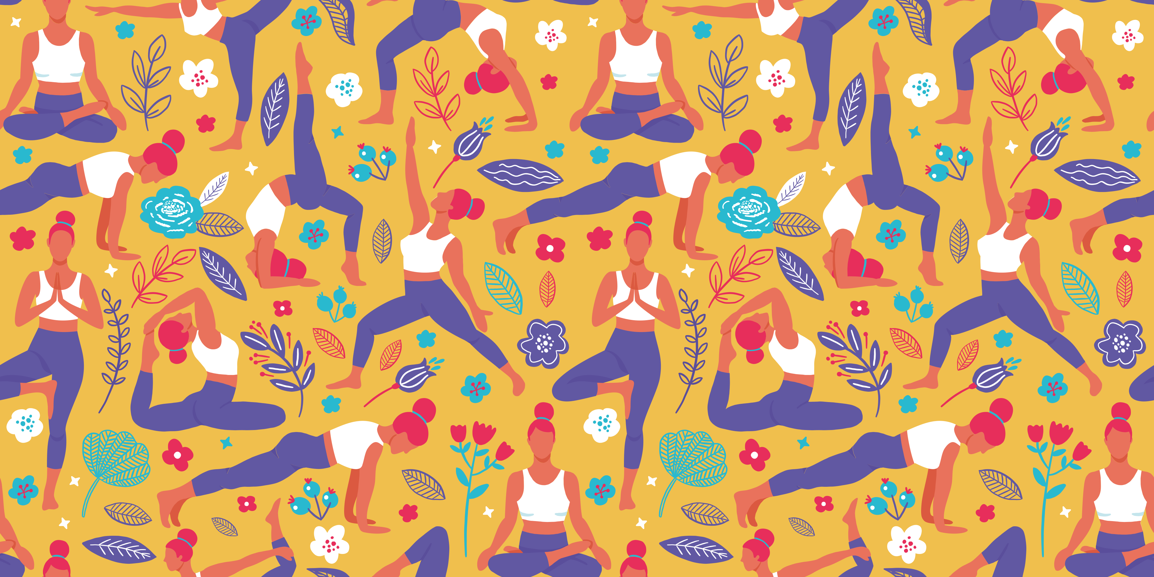 Tappeto vinile per ragazzi motivi yoga vibranti - TenStickers