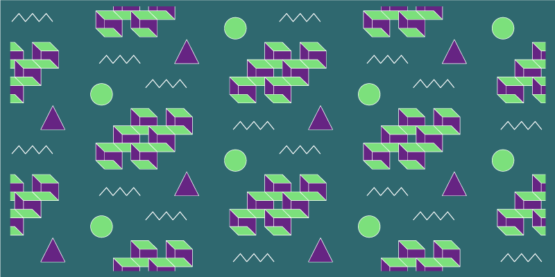 Tappeto vinile vintage forme di blocchi colorati - TenStickers