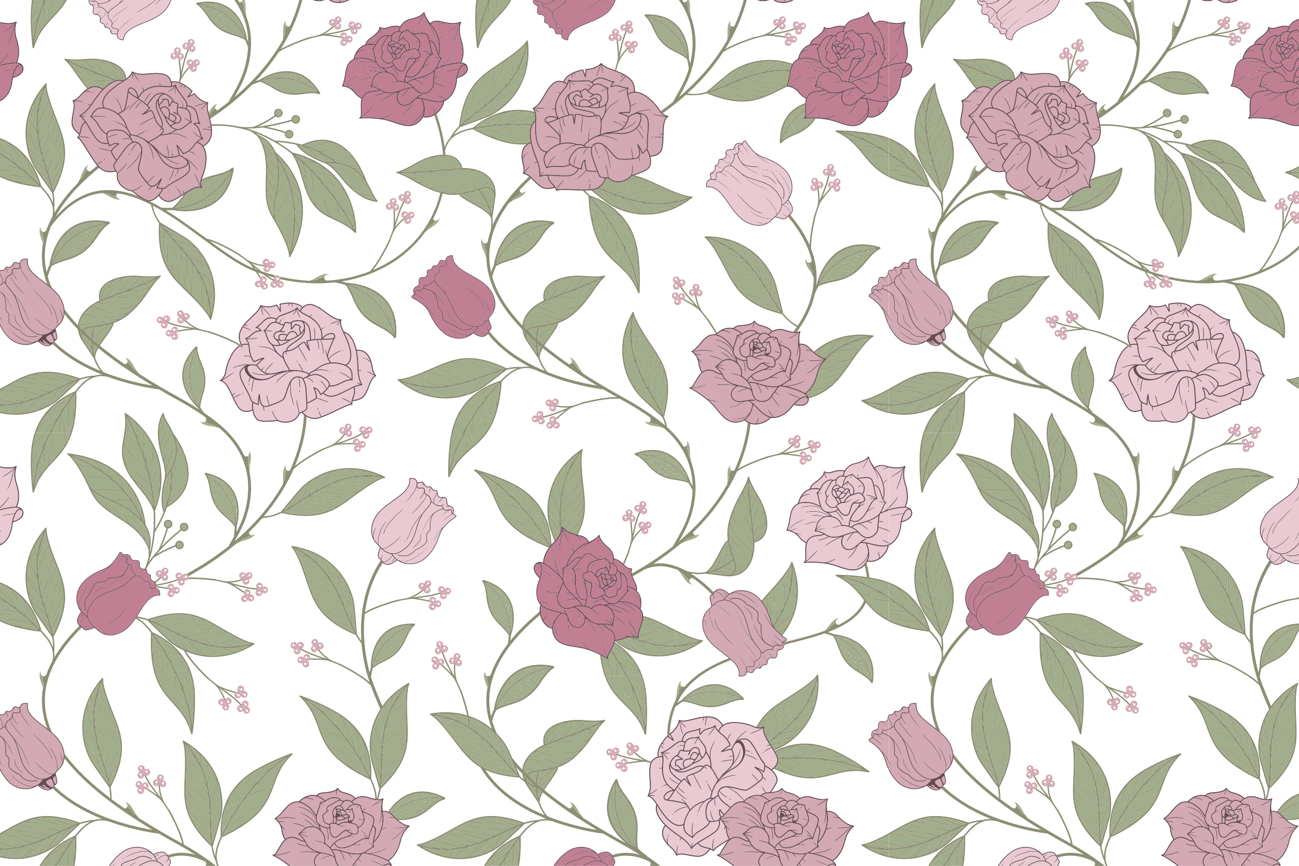 Tappeto vinile fiori elegante motivo da giardino - TenStickers