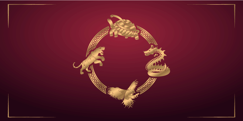 Tappeto vinile etnico cerchio zodiacale dorato - TenStickers