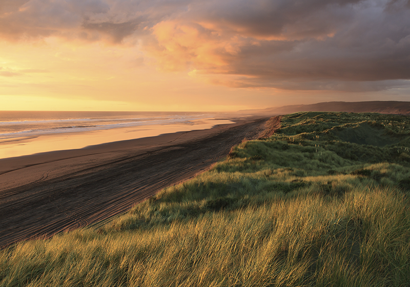 Tappeto vinile natura paesaggio di spiaggia al tramonto - TenStickers