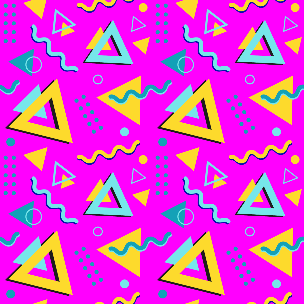 Tappeto vinile geometrico modello memphis anni '80 - TenStickers