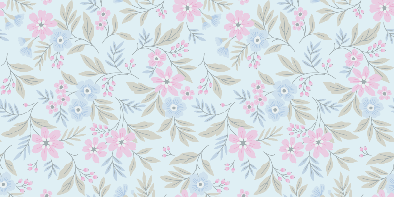 Tappeto in vinile con fiori e piante floral Pastel Design - TenStickers