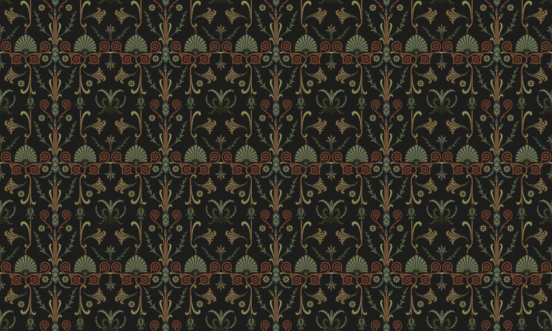 Tappeto in vinile retro/vintage ornate Botanical Patterns - TenStickers