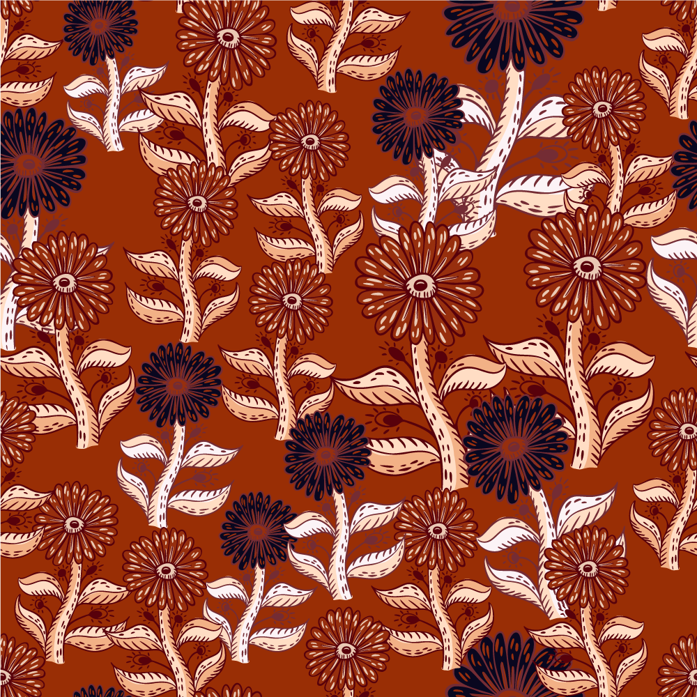 Tappeto vinile fiori armonia del motivo floreale - TenStickers