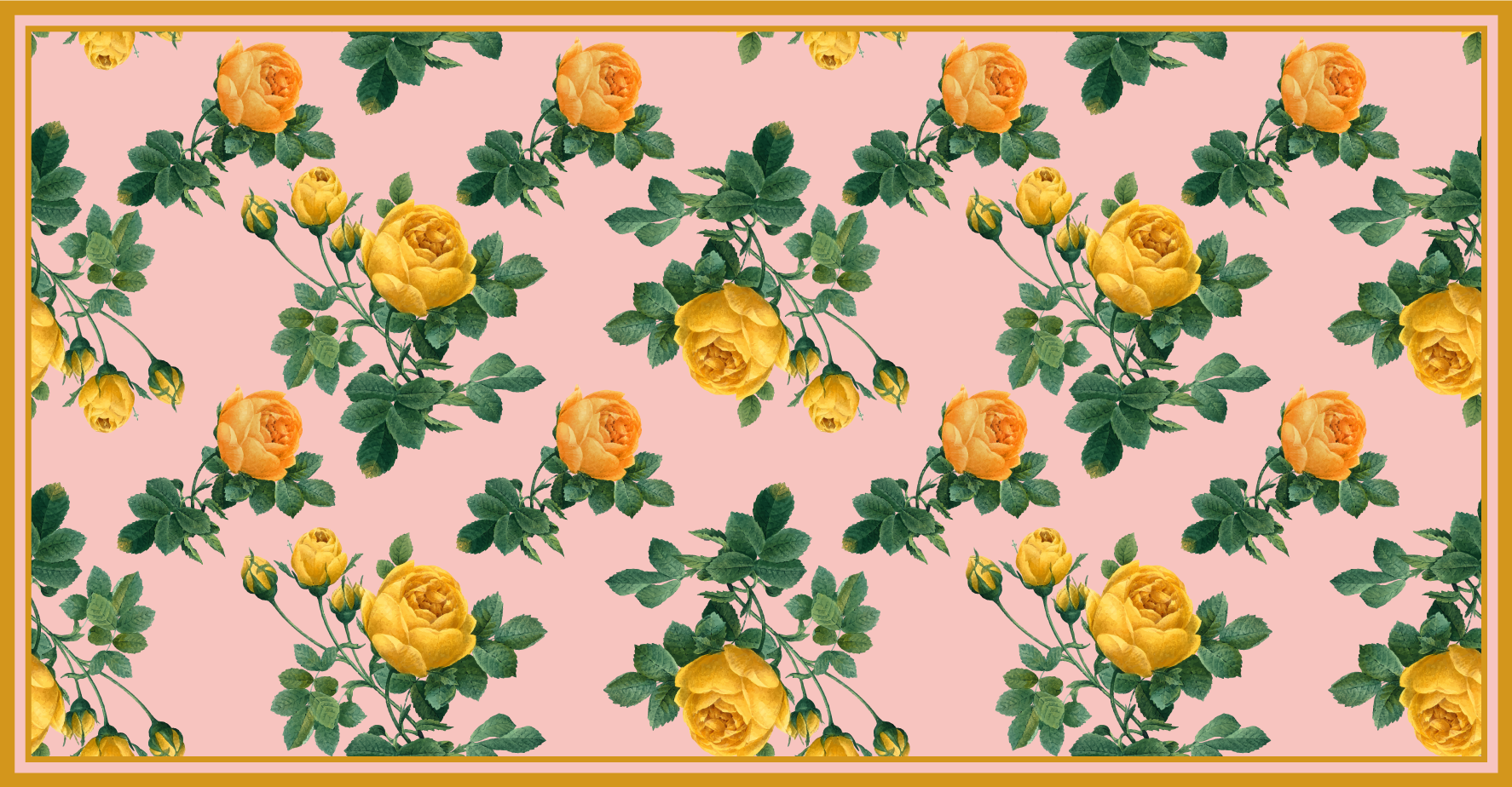 Tappeto vinile fiori botanica di rosa gialla - TenStickers