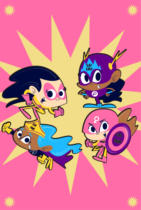 Tappeto vinile per bambini personaggi di supereroi colorati - TenStickers