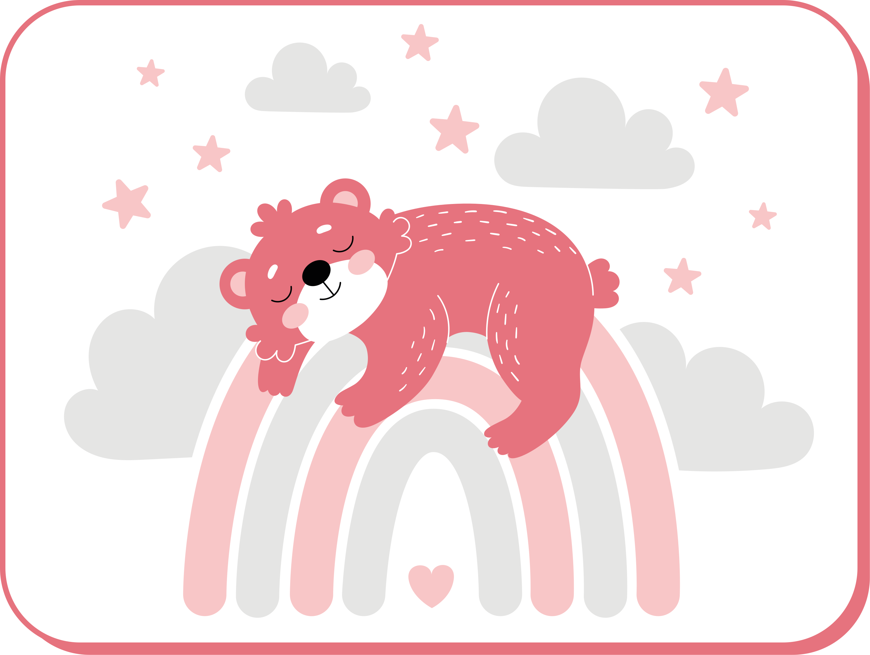 Tappeto vinile bebé orso assonnato arcobaleno - TenStickers