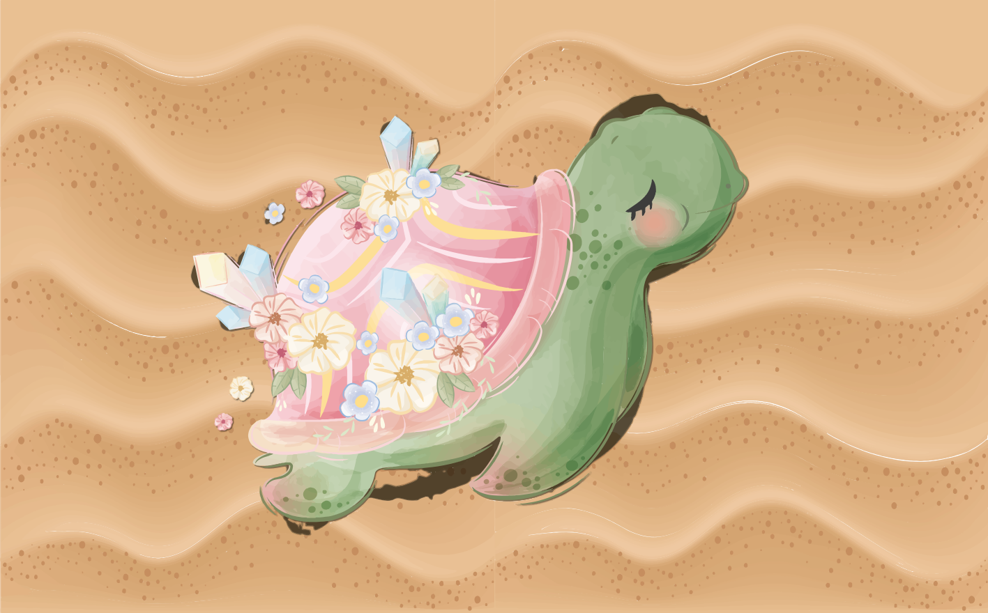 Tappeto vinile per bambini oasi delle tartarughe marine - TenStickers