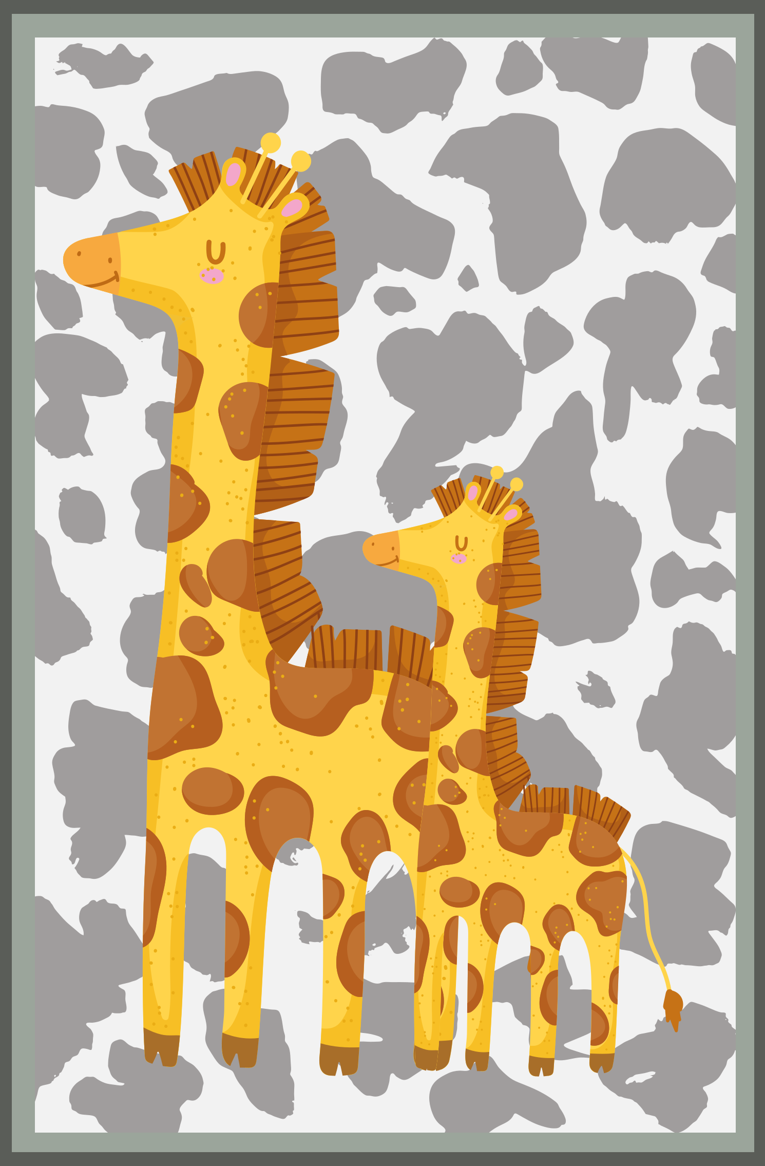 Tappeto vinile per bambini motivo della famiglia giraffa - TenStickers