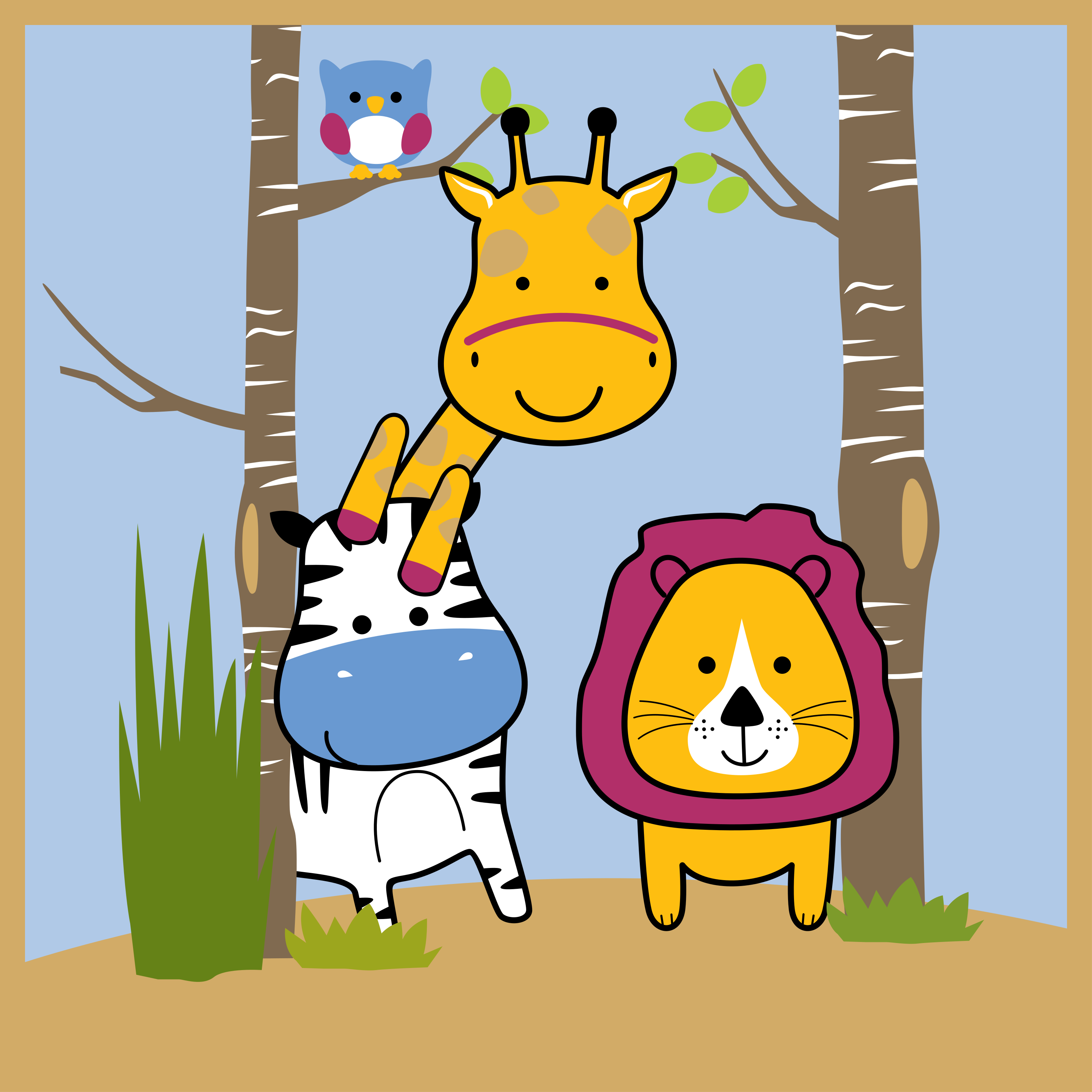 Tappeto vinile per bambini personaggi animali - TenStickers