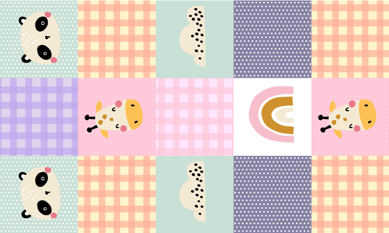 Tappeto vinile per bambini patchwork giocoso - TenStickers