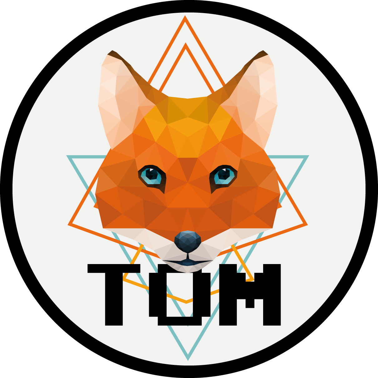 Tappeto vinile con nome cerchio geometrico della volpe - TenStickers