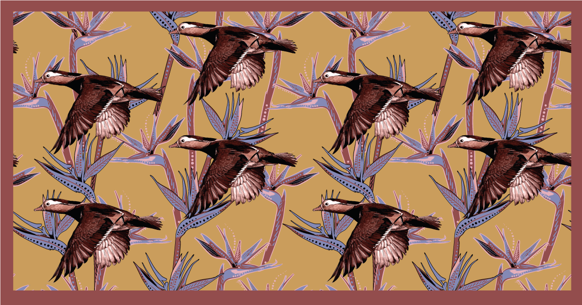 Tappeto vinile animali modello di anatre volanti - TenStickers