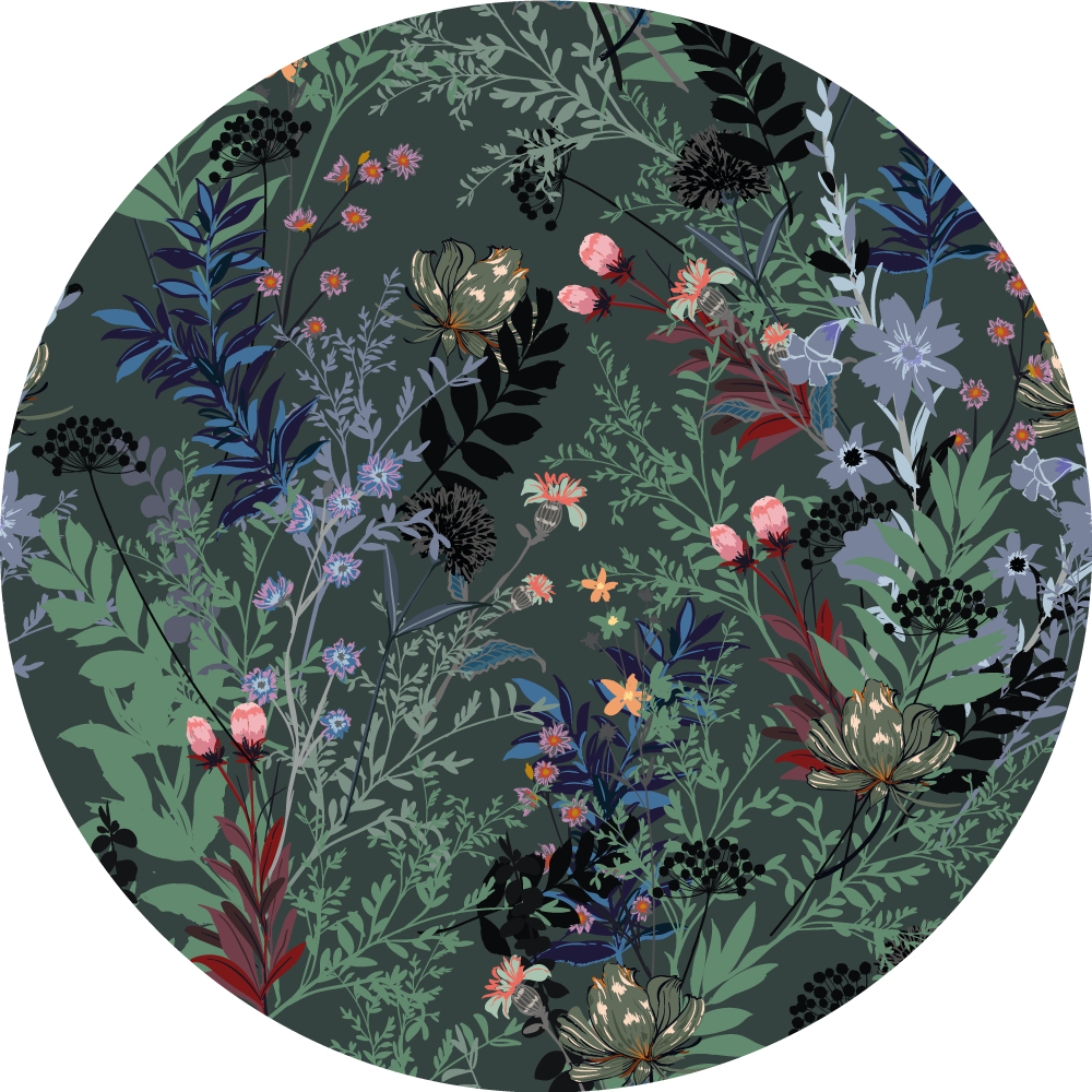 Tappeto vinile fiori motivo botanico - TenStickers