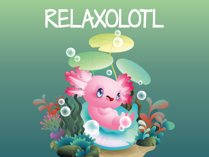 Tappeto vinile per bambini stagno relaxolotl - TenStickers
