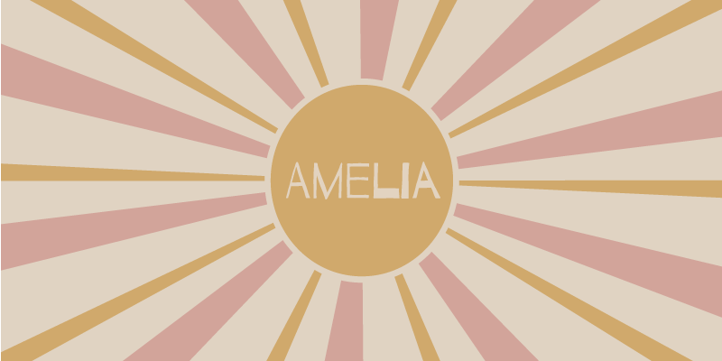 Tappeto in vinile con nome raggi del sole - TenStickers