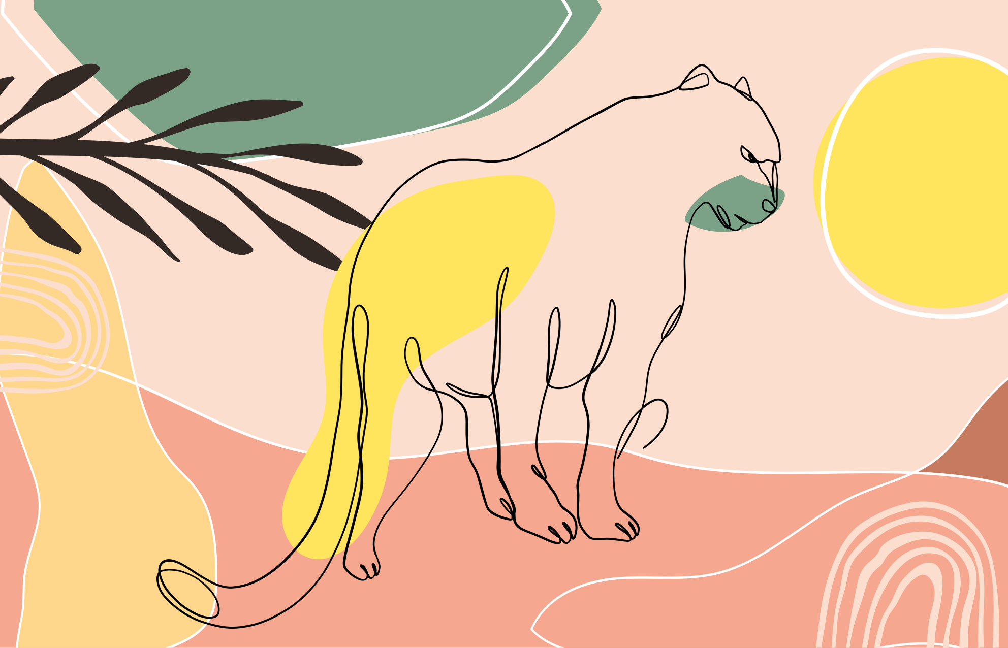 Tappeto in vinile con pantera stilizzata - TenStickers