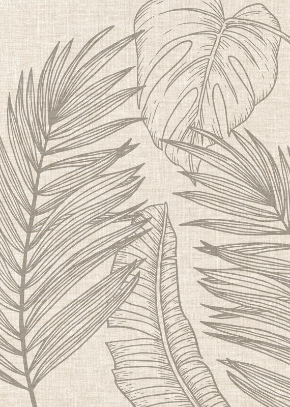 Tappeto pvc effetto tessuto e piante tropicali - TenStickers