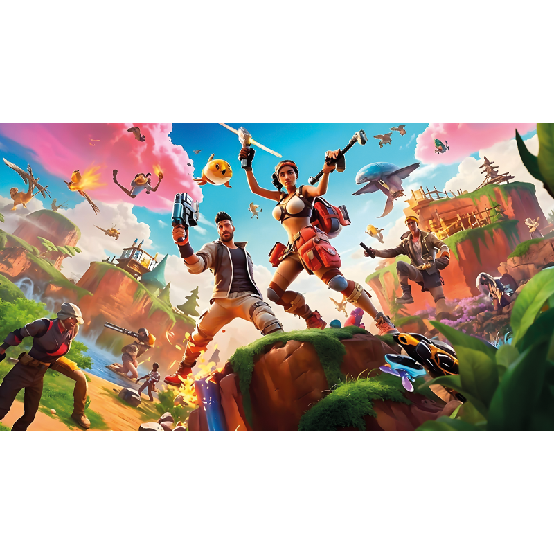 Tappeto in pvc personaggi videogiochi in azion - TenStickers