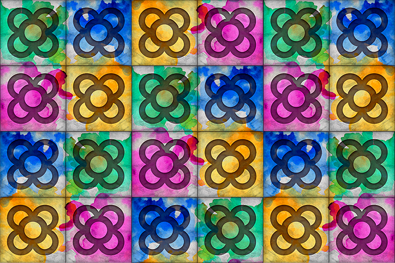 Tappeto in vinile piastrella colorata - TenStickers